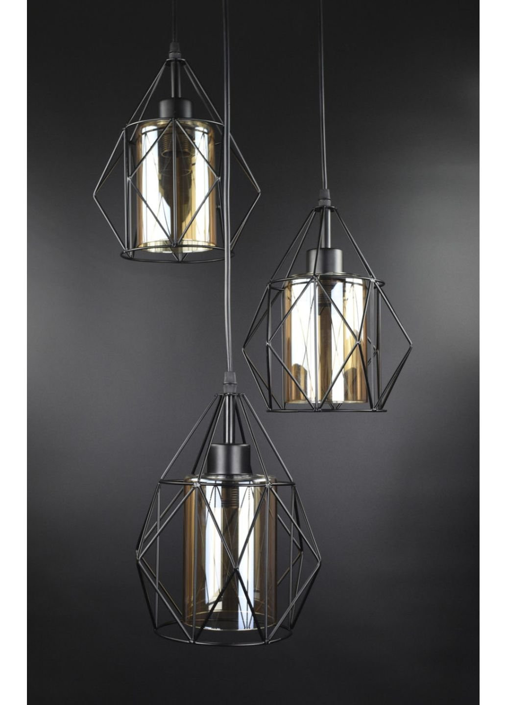 Люстра підвісна стельова в стилі LOFT (лофт) 12652/3-br Чорний 35х35х35 см. Sunnysky (253627274)