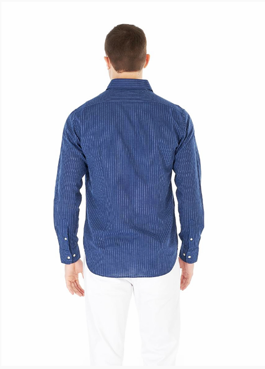Синяя кэжуал рубашка в полоску Alcott с длинным рукавом
