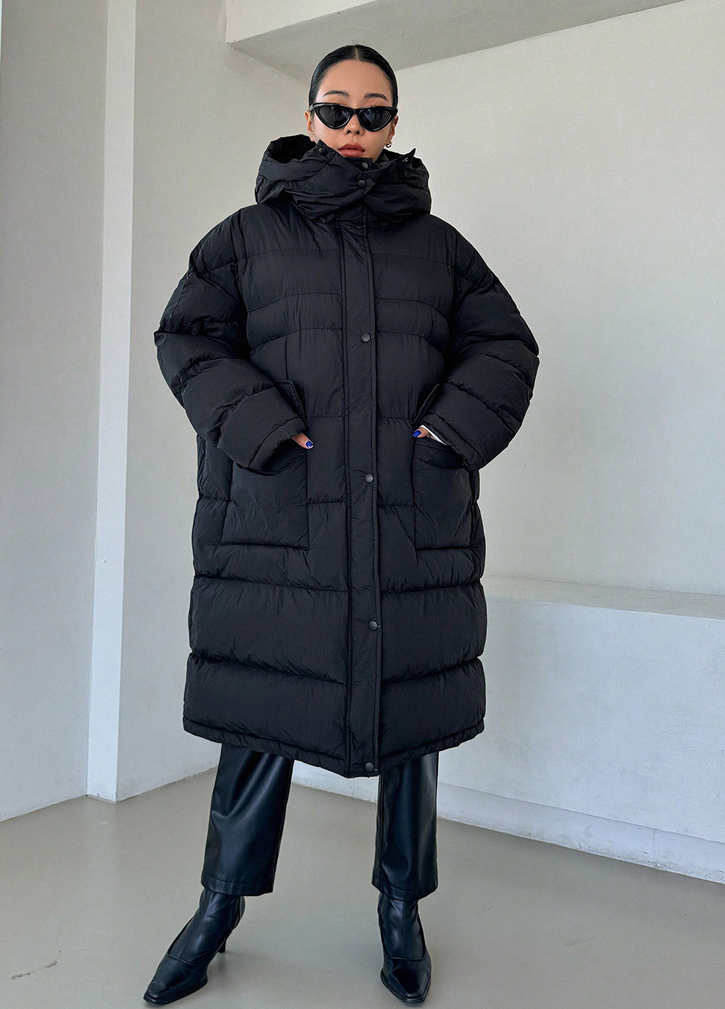 Черная зимняя куртка SHEIN