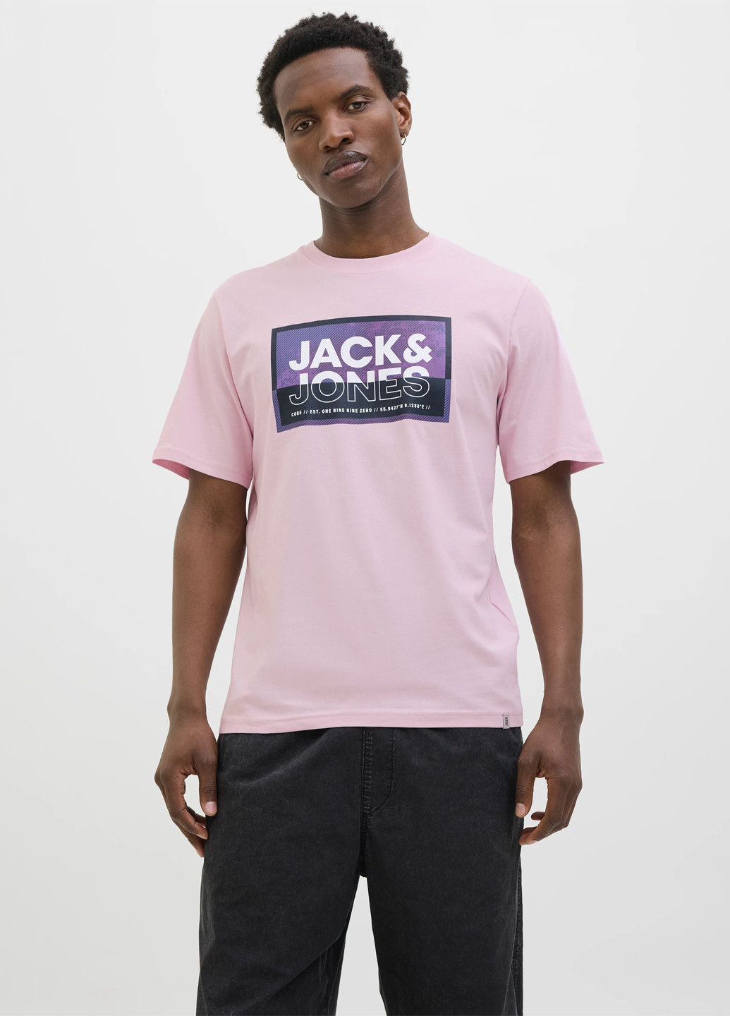 Светло-розовая футболка Jack & Jones