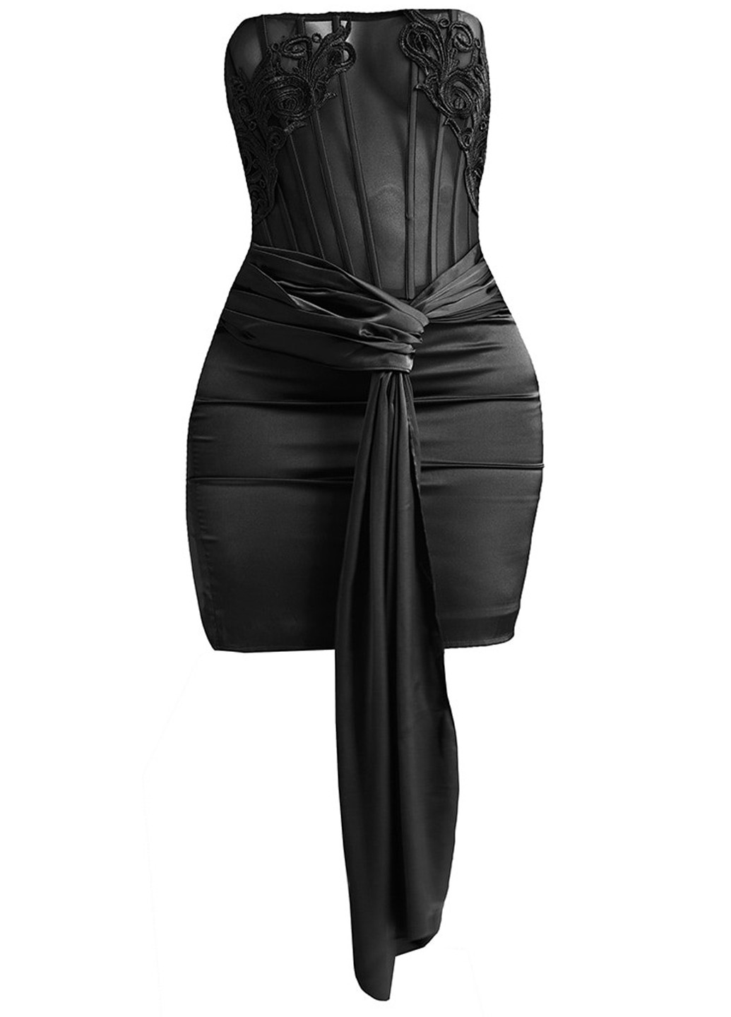 Черное коктейльное платье с открытыми плечами, футляр PrettyLittleThing однотонное