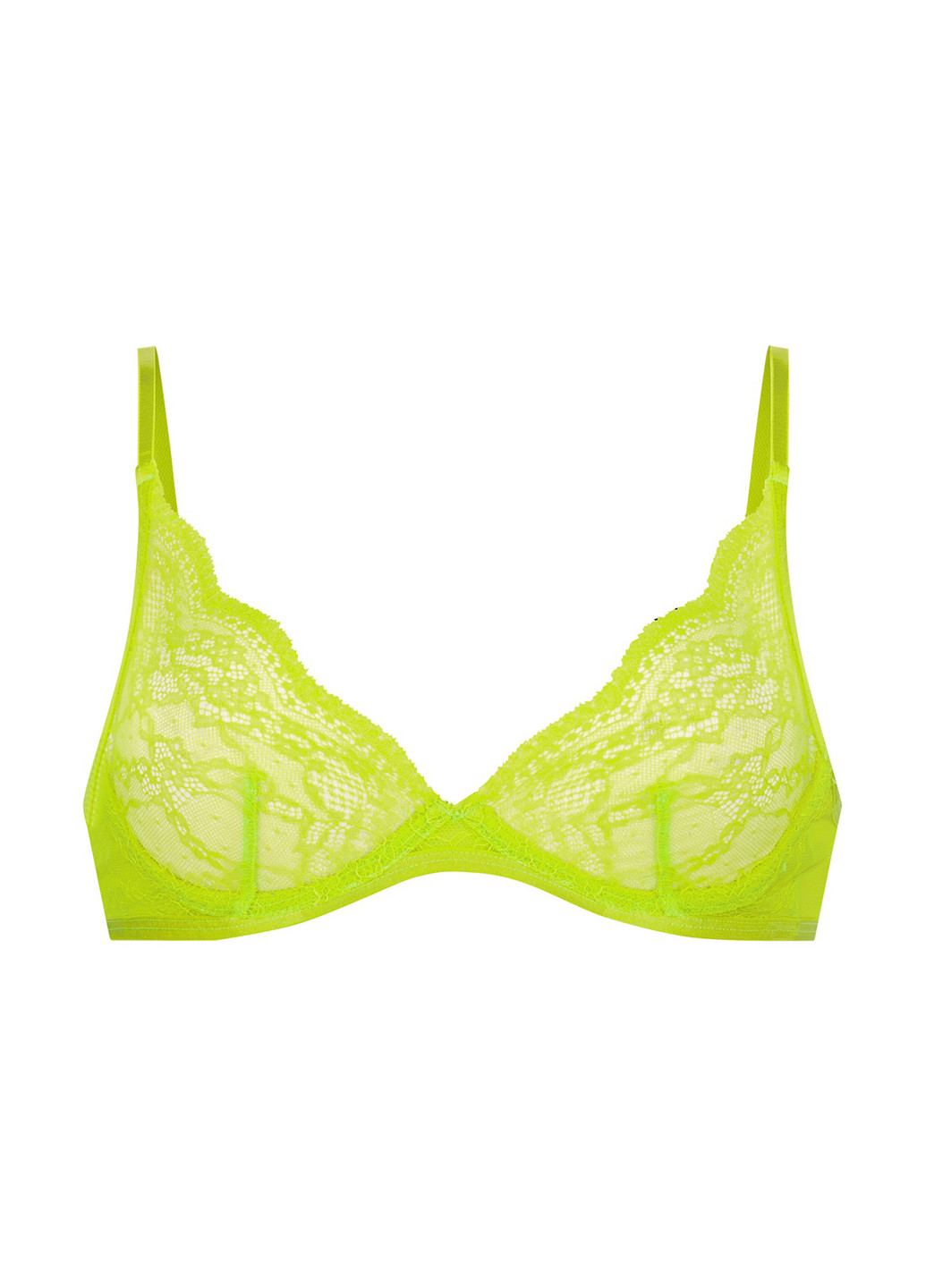 Кислотно-зеленый балконет бюстгальтер Hunkemoller с косточками полиамид, кружево