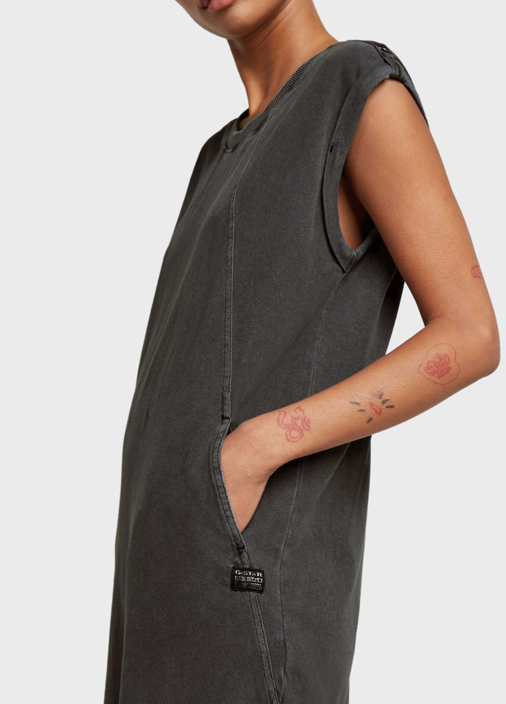Темно-серое кэжуал платье платье-майка G-Star Raw тай-дай