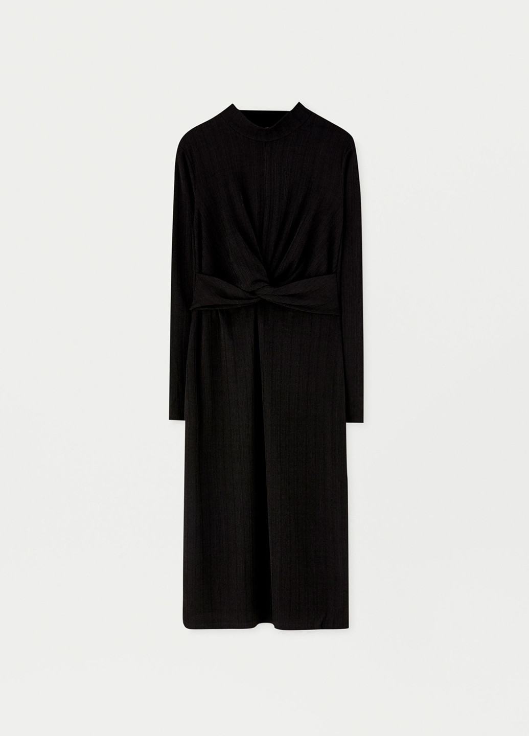 Черное кэжуал платье платье-водолазка Pull & Bear однотонное