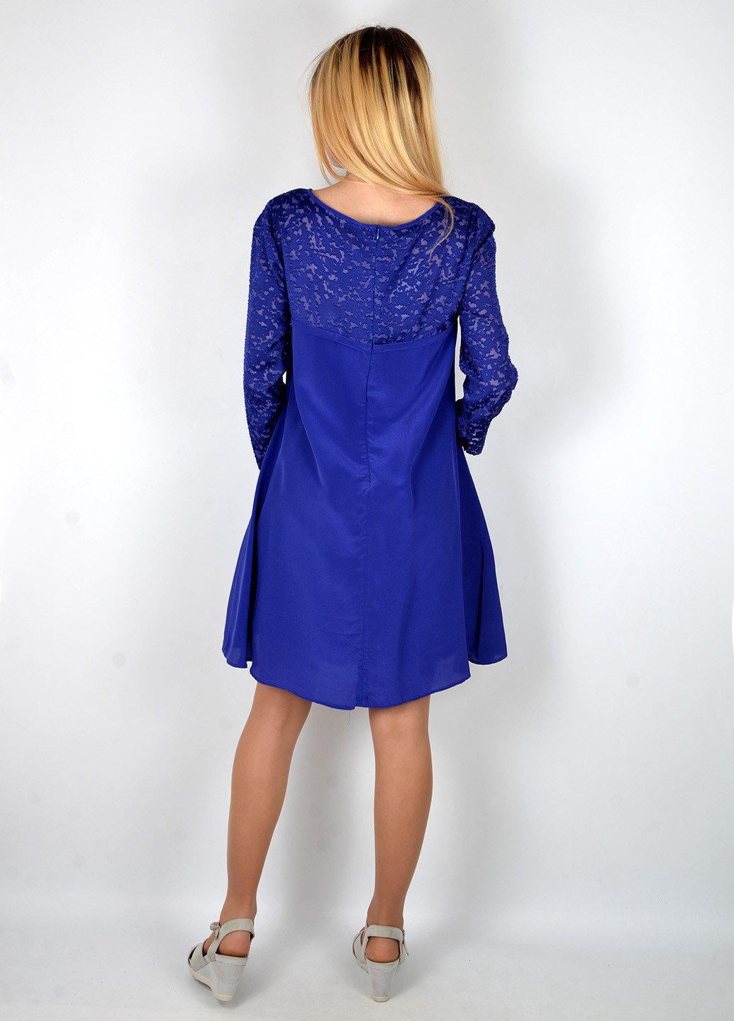 Синя кежуал сукня з довгим рукавом Kookai однотонна