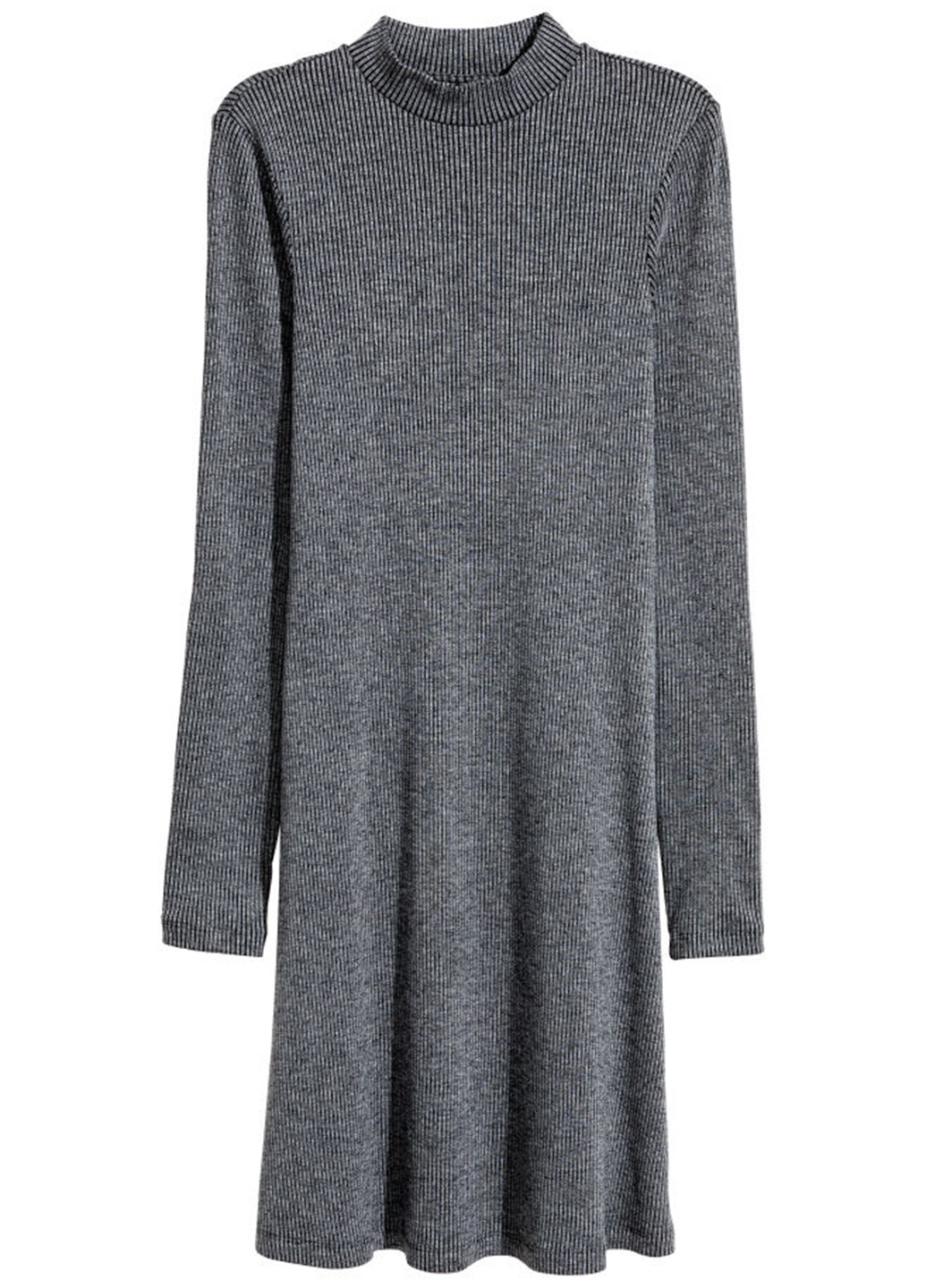 Темно-серое кэжуал платье H&M меланжевое
