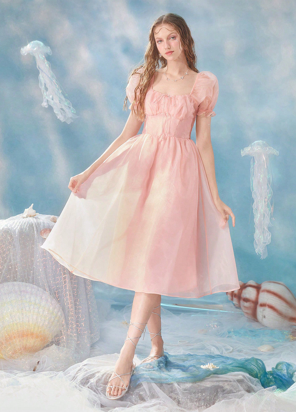 Рожева кежуал сукня кльош SHEIN однотонна