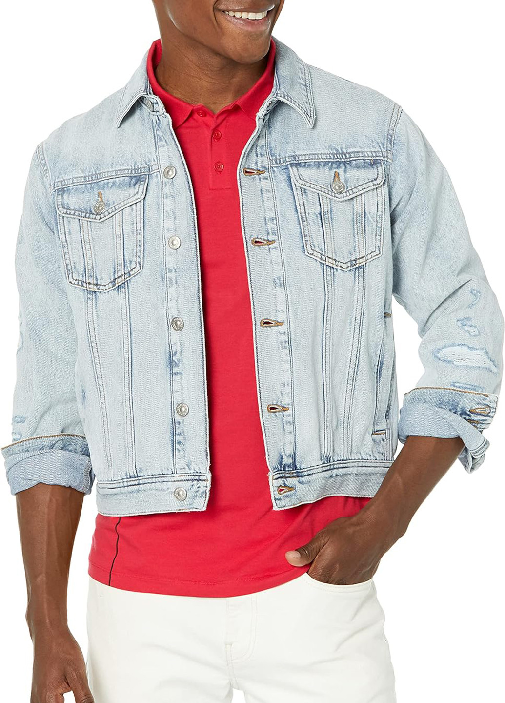 Голубая демисезонная куртка Armani Exchange