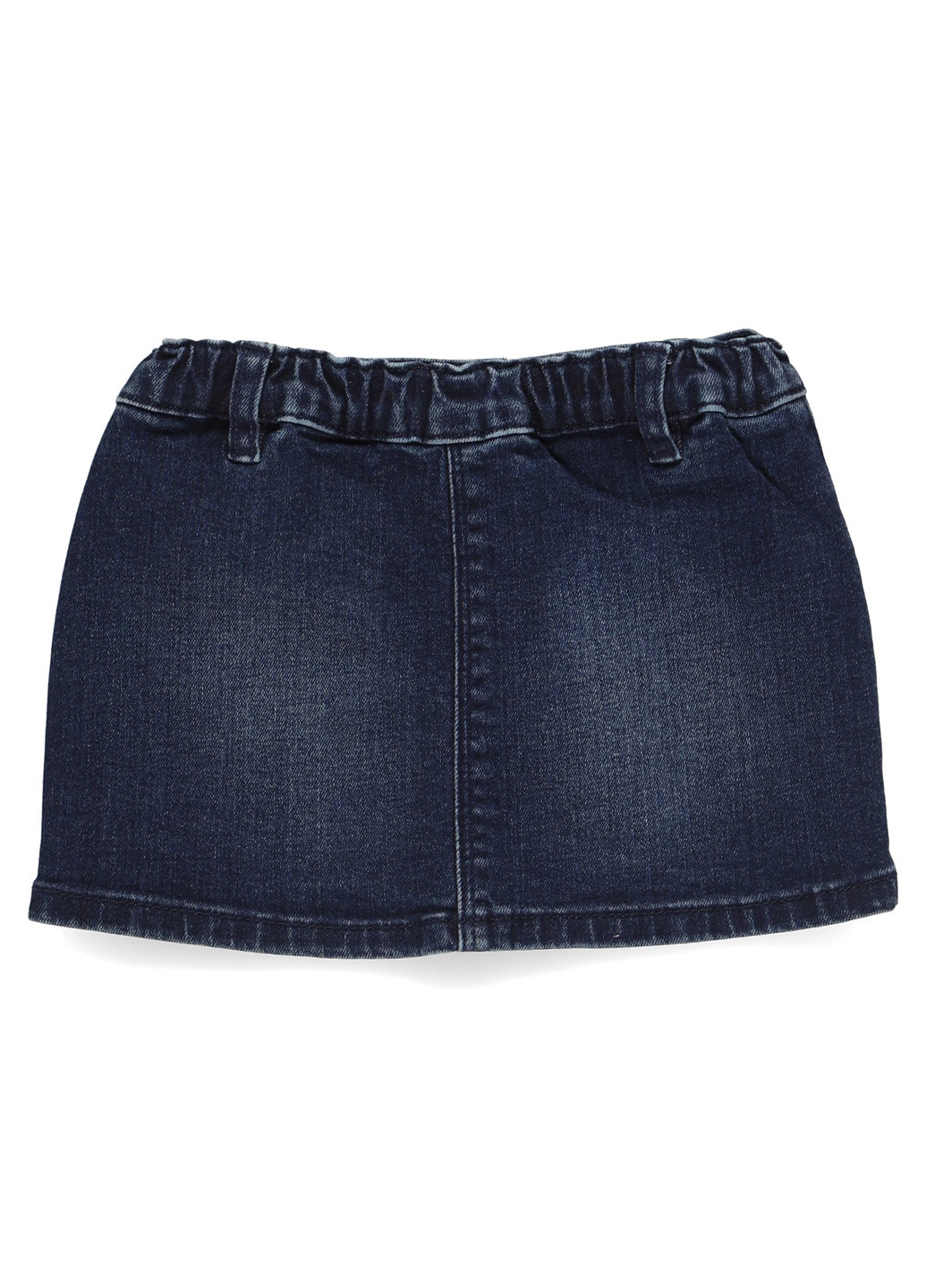 Темно-синяя джинсовая однотонная юбка United Colors of Benetton а-силуэта (трапеция)