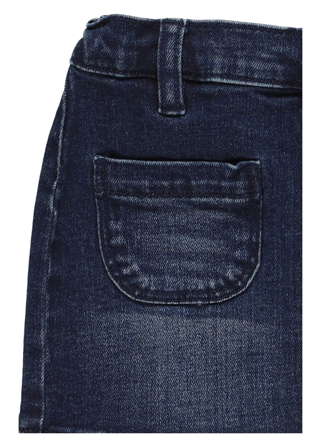 Темно-синяя джинсовая однотонная юбка United Colors of Benetton а-силуэта (трапеция)