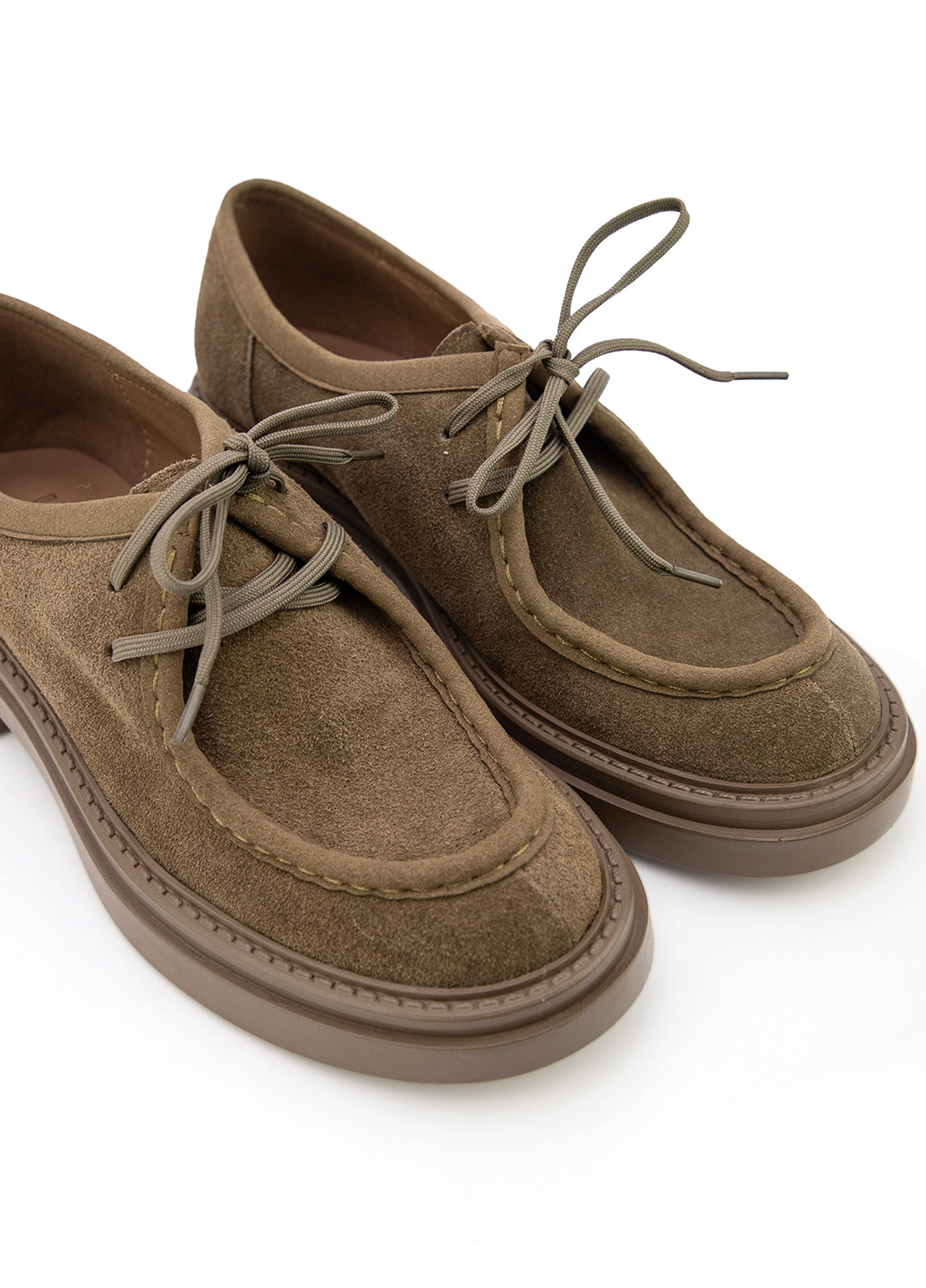 Respect Туфли дерби зеленый з натуральная замша, украина — демисезон (306619558)