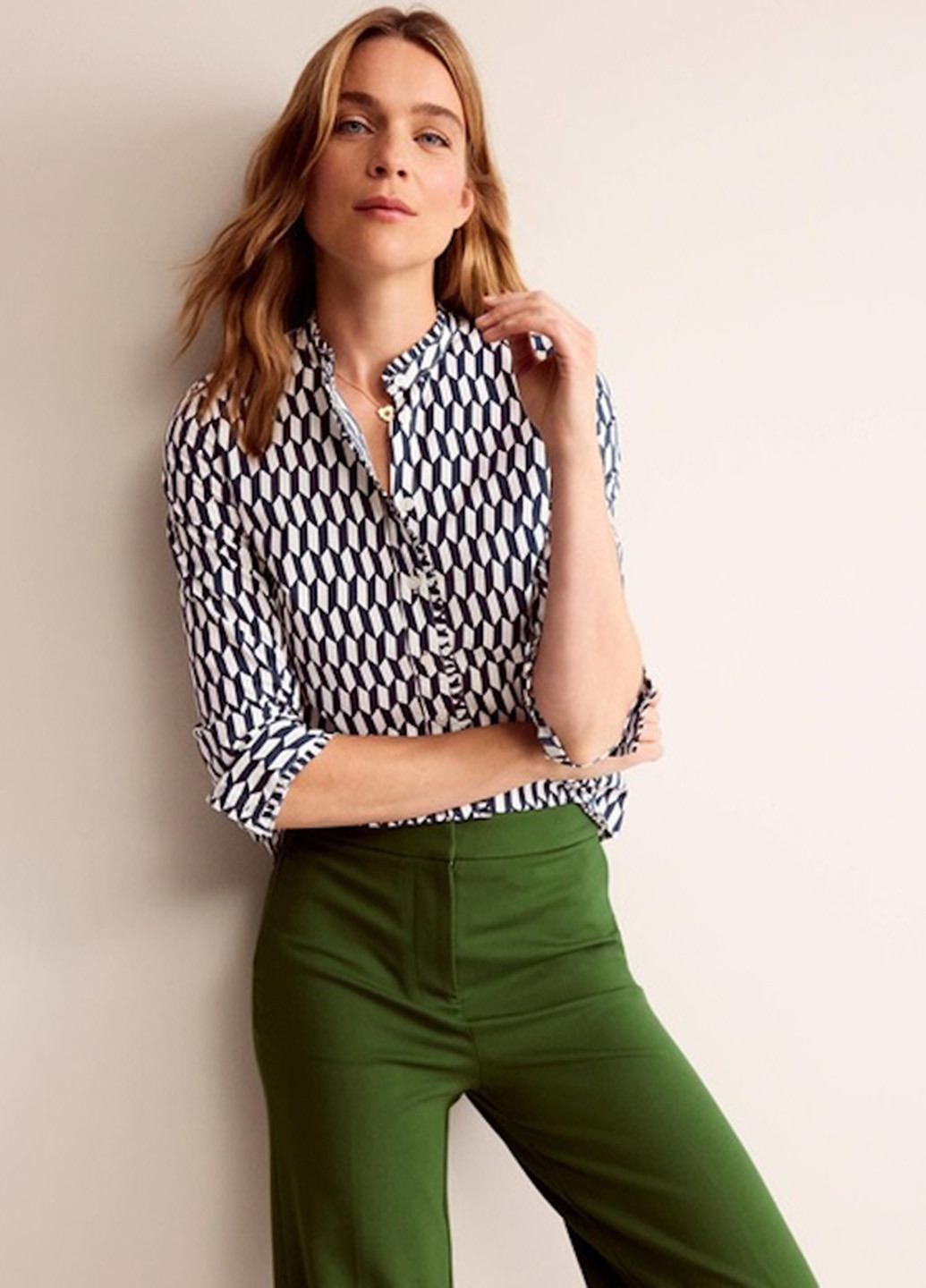 Цветная кэжуал рубашка с геометрическим узором Boden