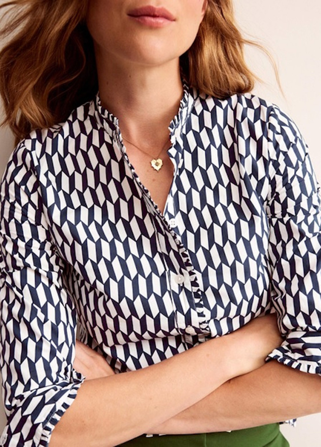 Цветная кэжуал рубашка с геометрическим узором Boden