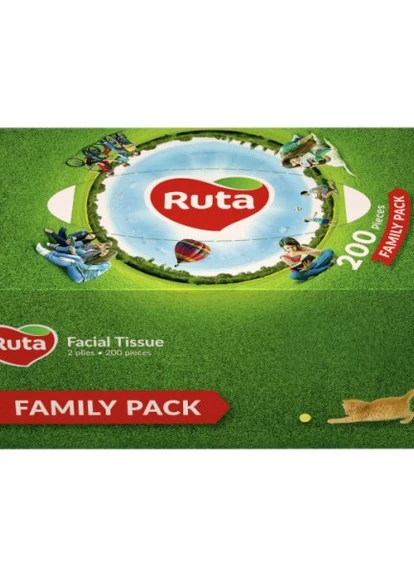 Серветки косметичні Family Pack Brick 2 шари 200 аркушів Ruta (248671109)