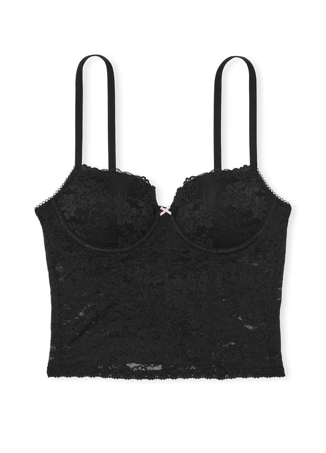 Черный демисезонный комплект (бюстье, трусики) Victoria's Secret