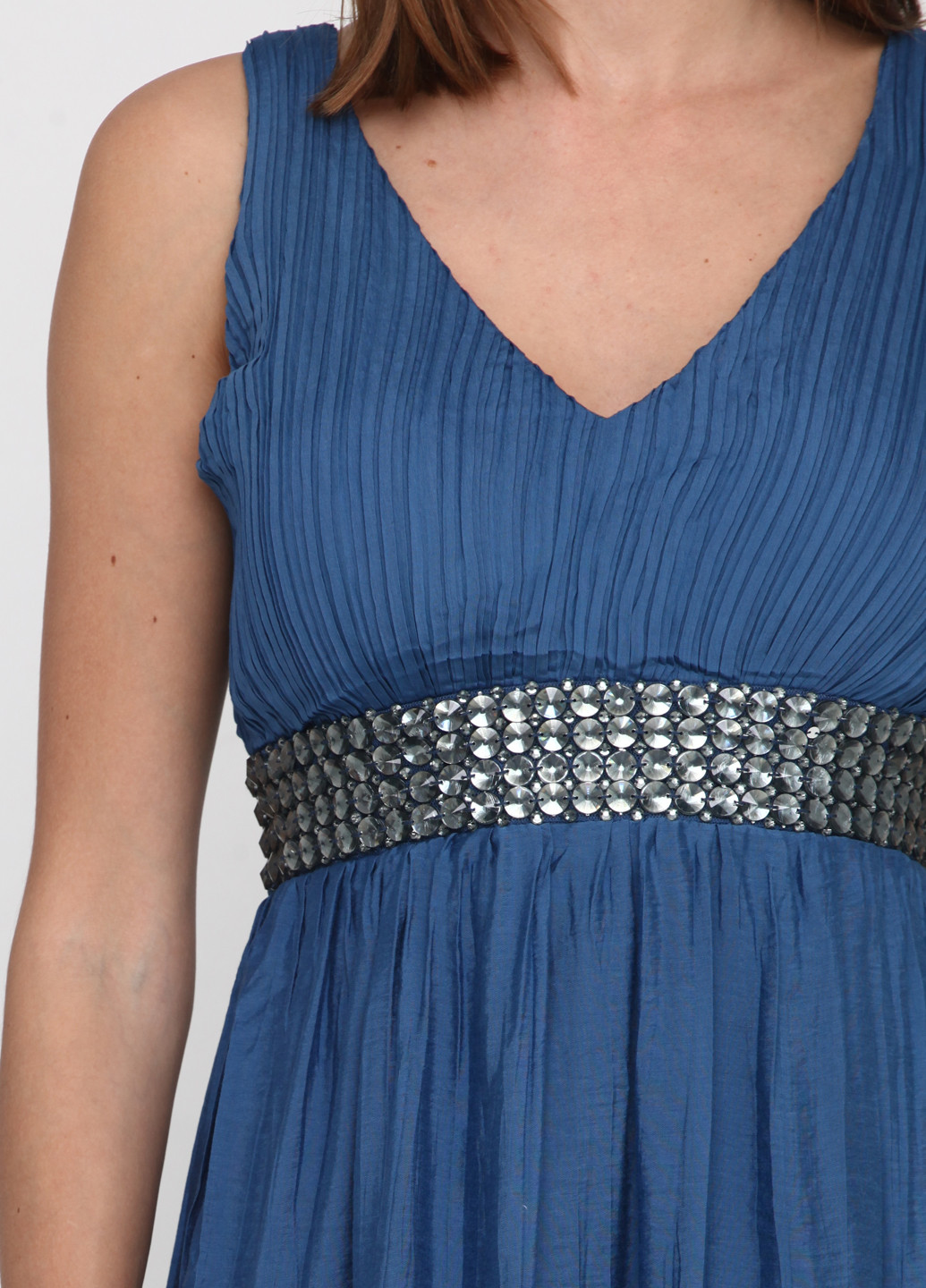 Синя вечірня сукня в грецькому стилі Whole Folks однотонна