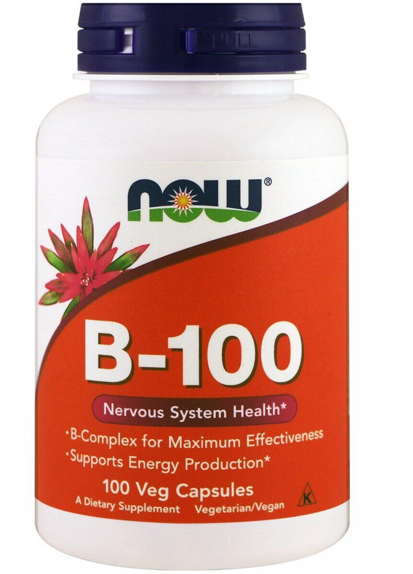Комплекс вітаміну В Vitamin B 100 100 tabl Now (254916603)