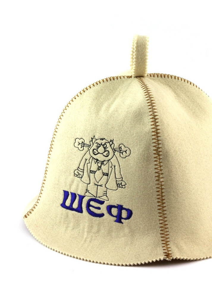 Банная шапка "Шеф", искусственный фетр, белый (LA-301) Luxyart (252611377)