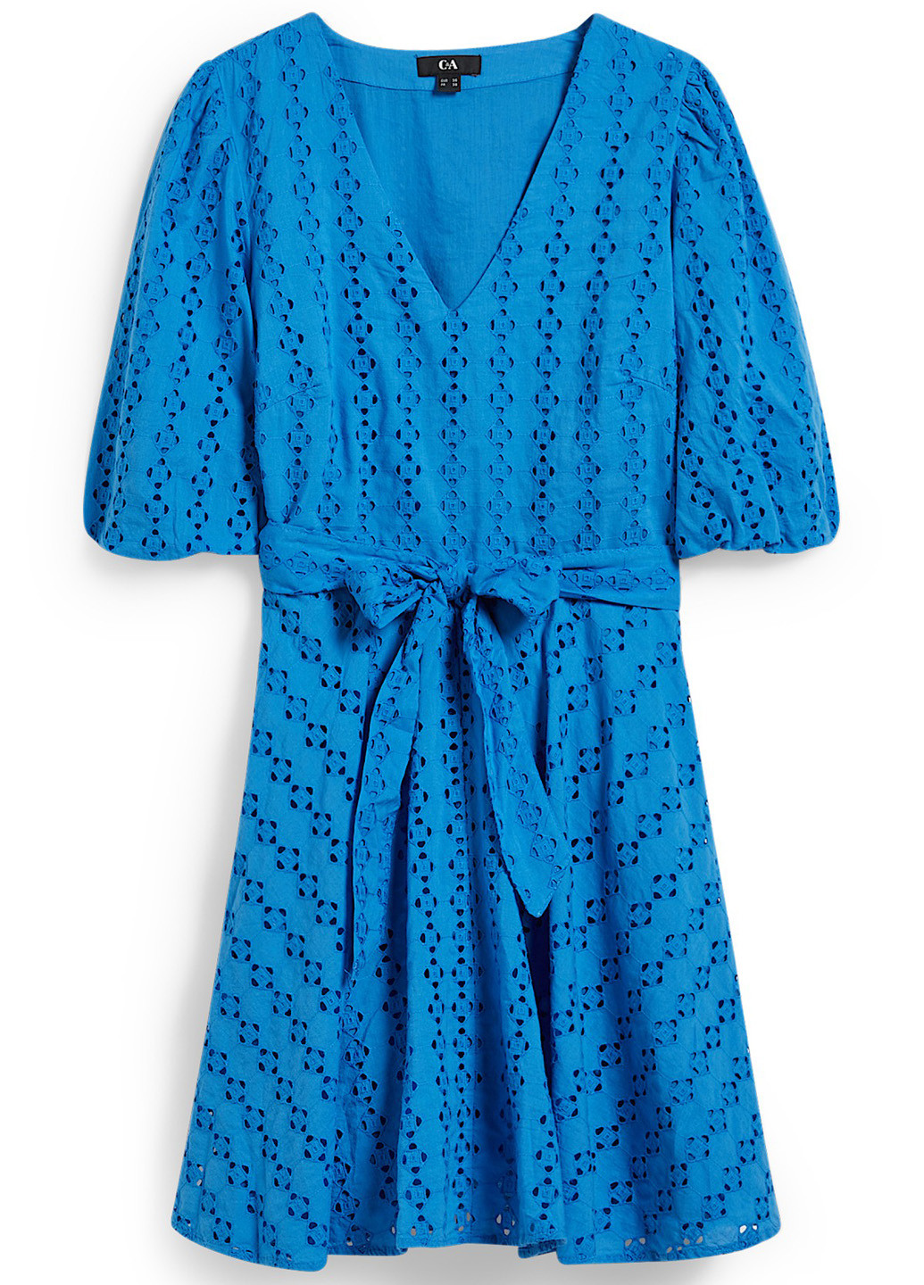 Синее кэжуал платье клеш C&A однотонное