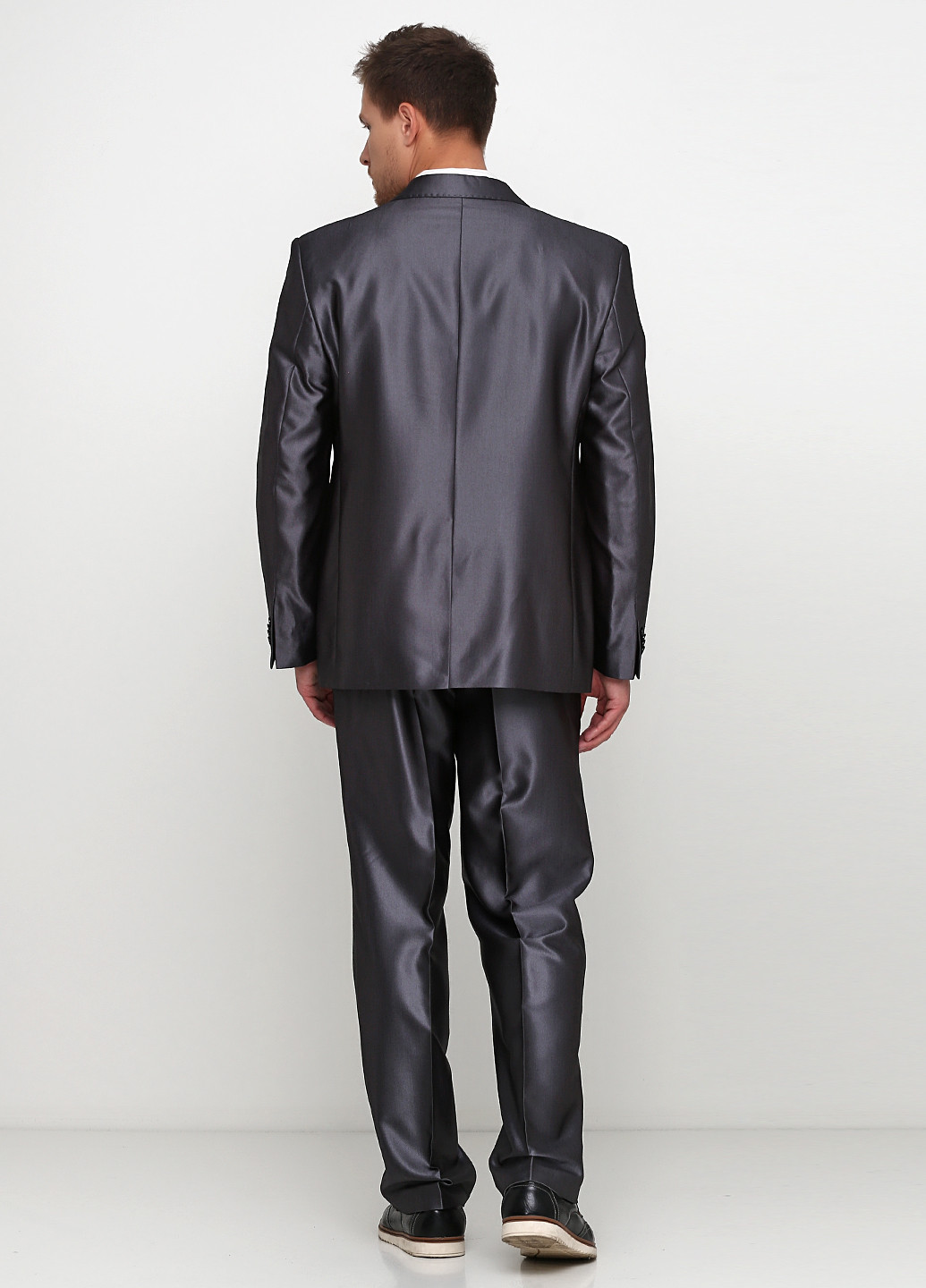 Серый демисезонный костюм (пиджак, брюки) брючный, с длинным рукавом Galant