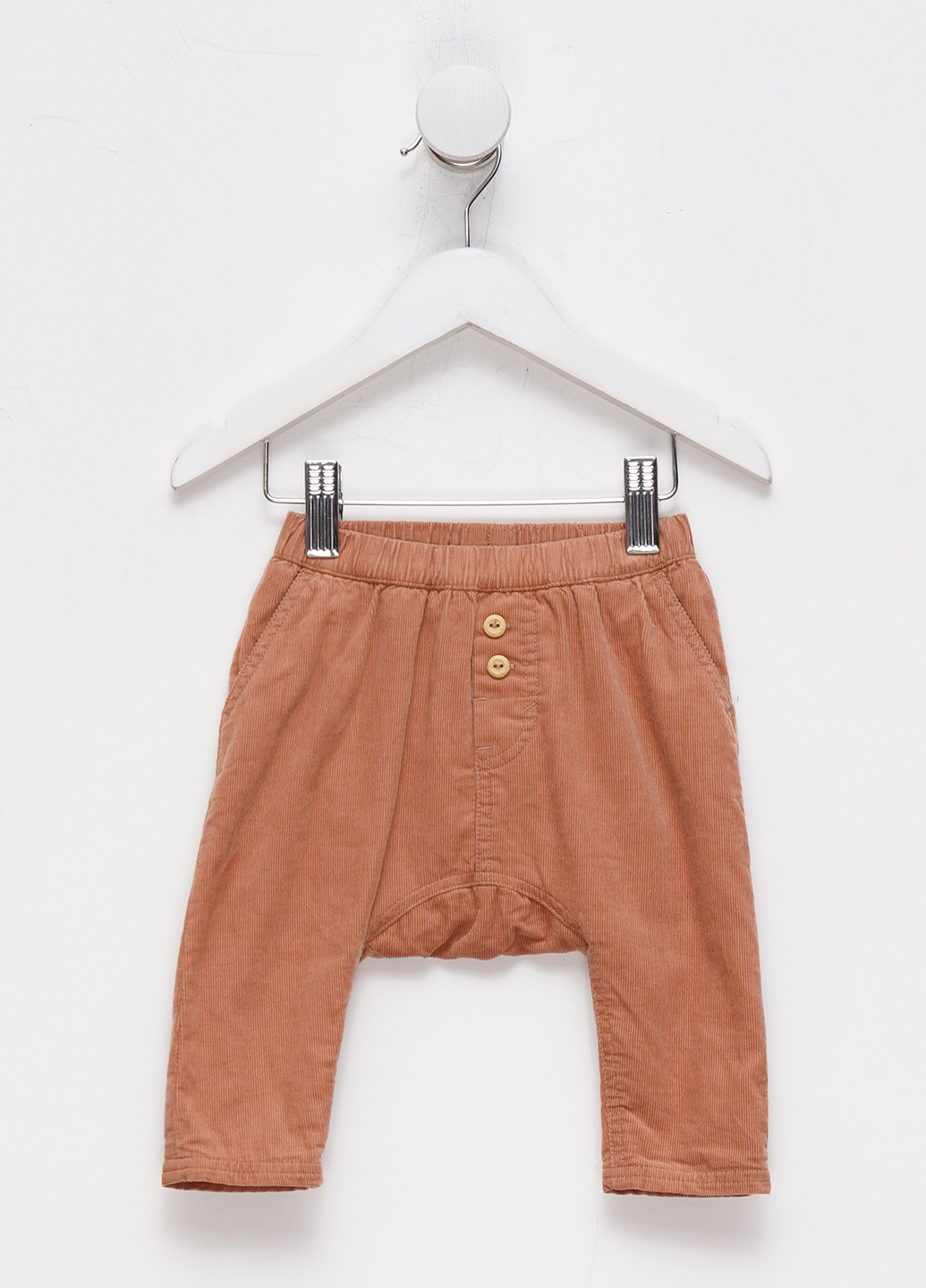 Розово-коричневые кэжуал демисезонные брюки H&M