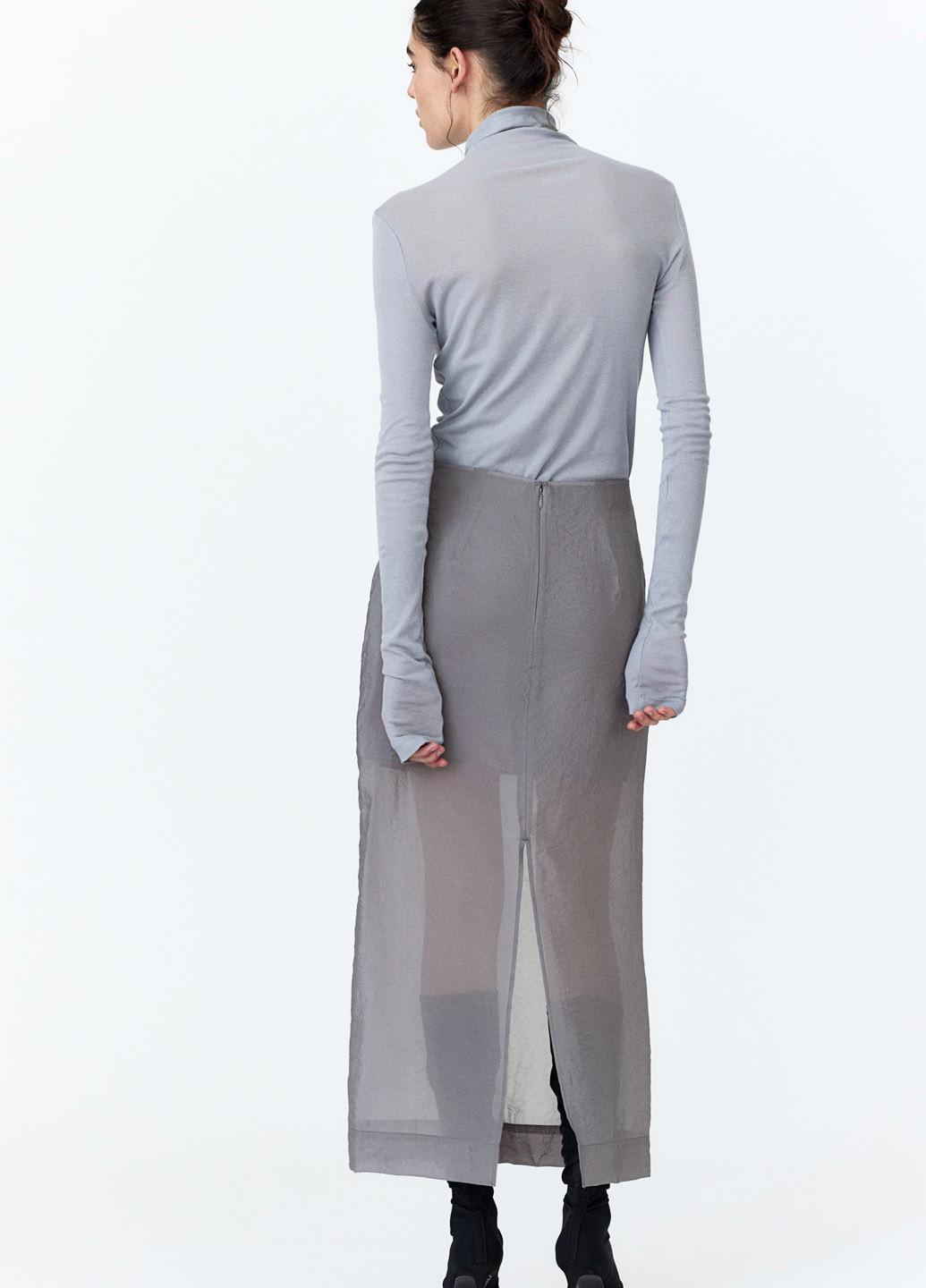 Серая кэжуал однотонная юбка H&M карандаш