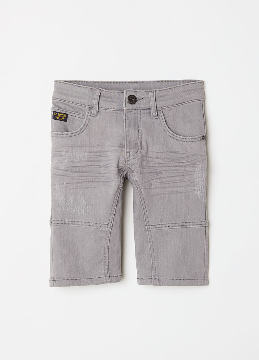 Шорты H&M бермуды однотонные серые джинсовые хлопок