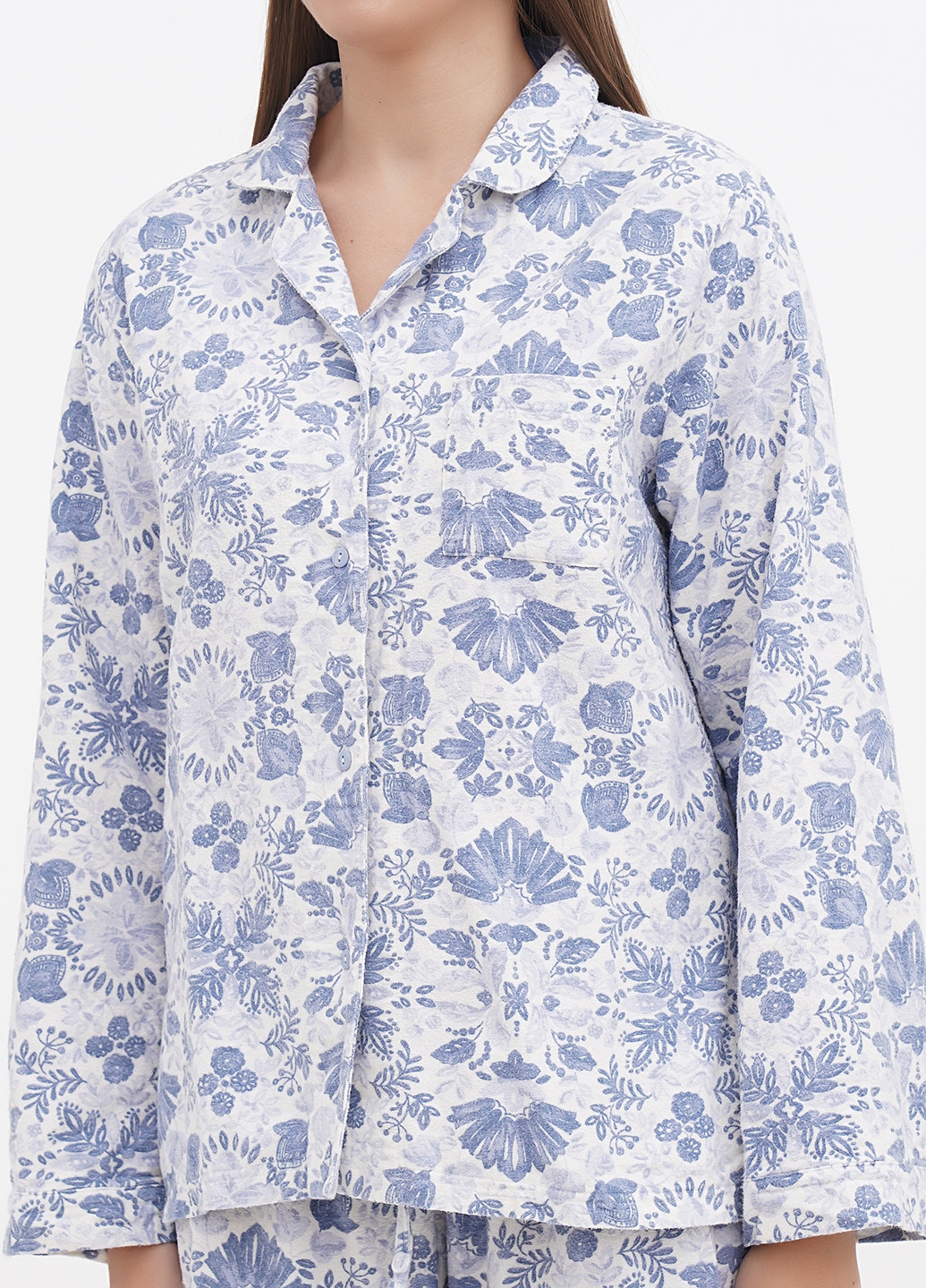 Блакитна всесезон піжама (сорочка, штани) рубашка + брюки Garnet Hill