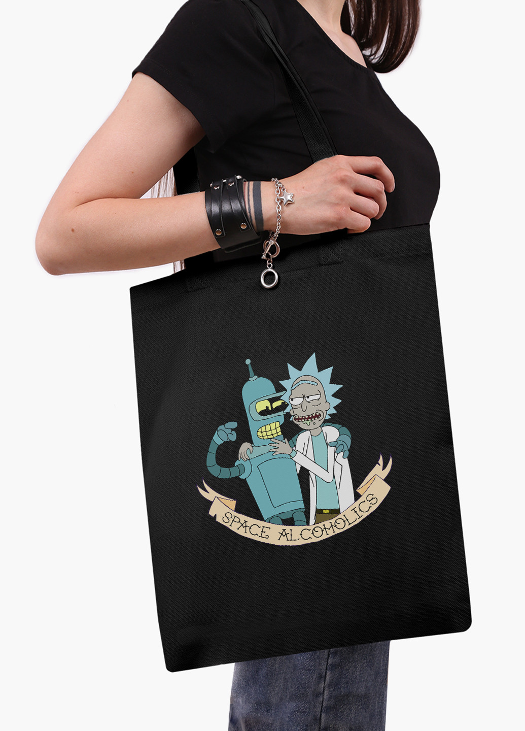 Эко сумка шоппер Рик Санчез Рик и Морти (Rick Sanchez Rick and Morty) на молнии (9227-2943-BKZ) MobiPrint (236265597)