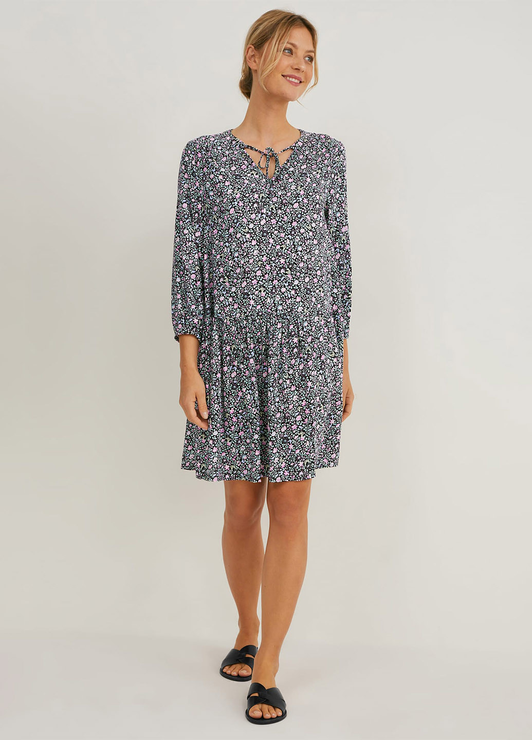 Комбинированное кэжуал платье C&A с цветочным принтом