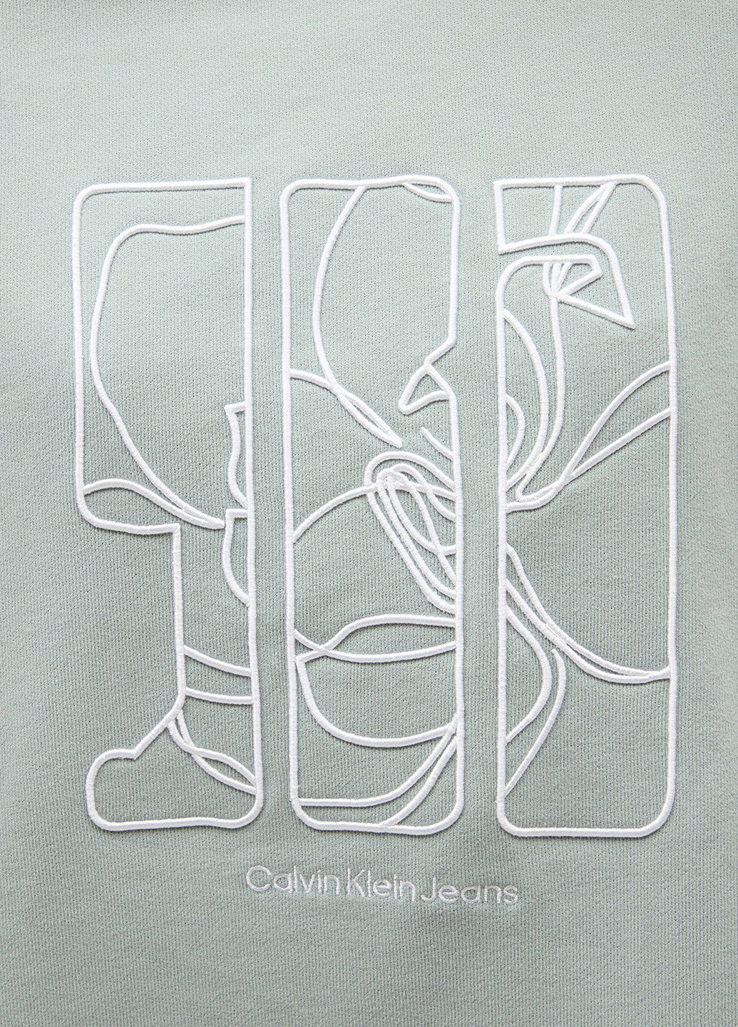 Серо-зеленый свитшот Calvin Klein Jeans рисунок без декора (366302295)
