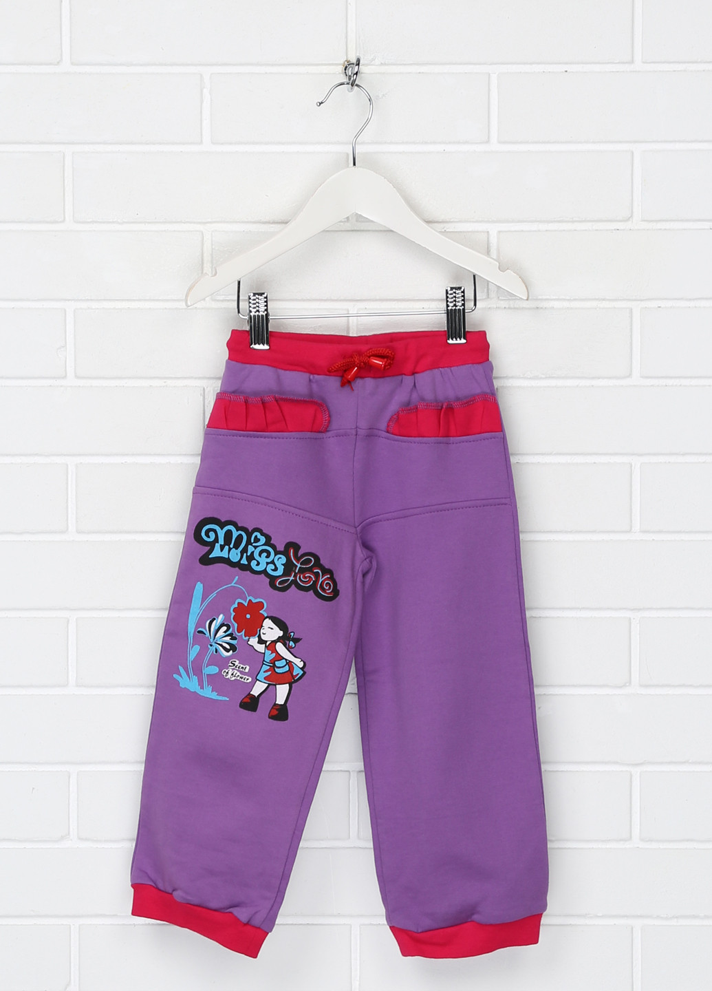 Фиолетовые кэжуал демисезонные прямые брюки Niso Baby