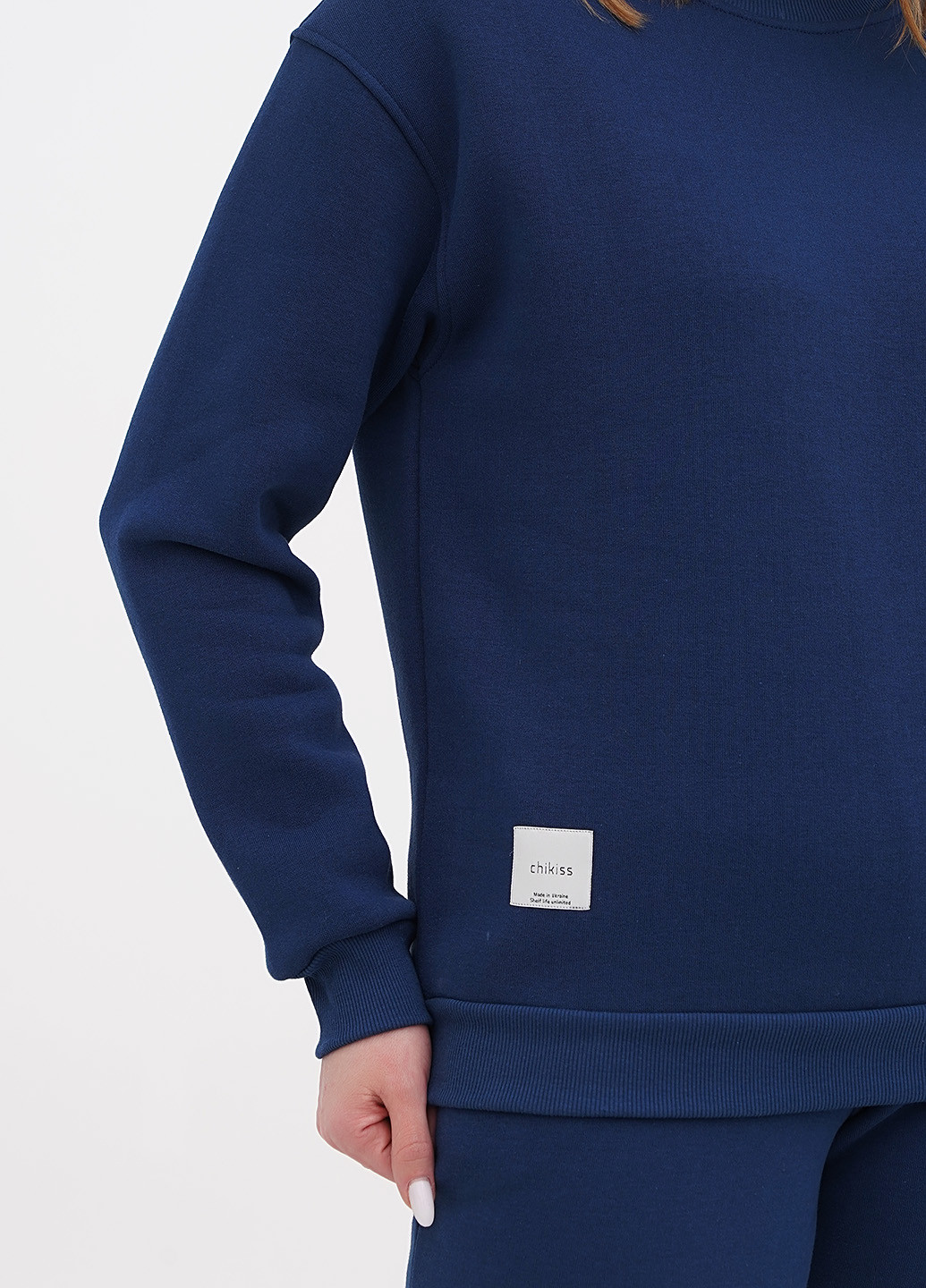 Темно-синій світшот Chikiss однотонний без декору (257429350)