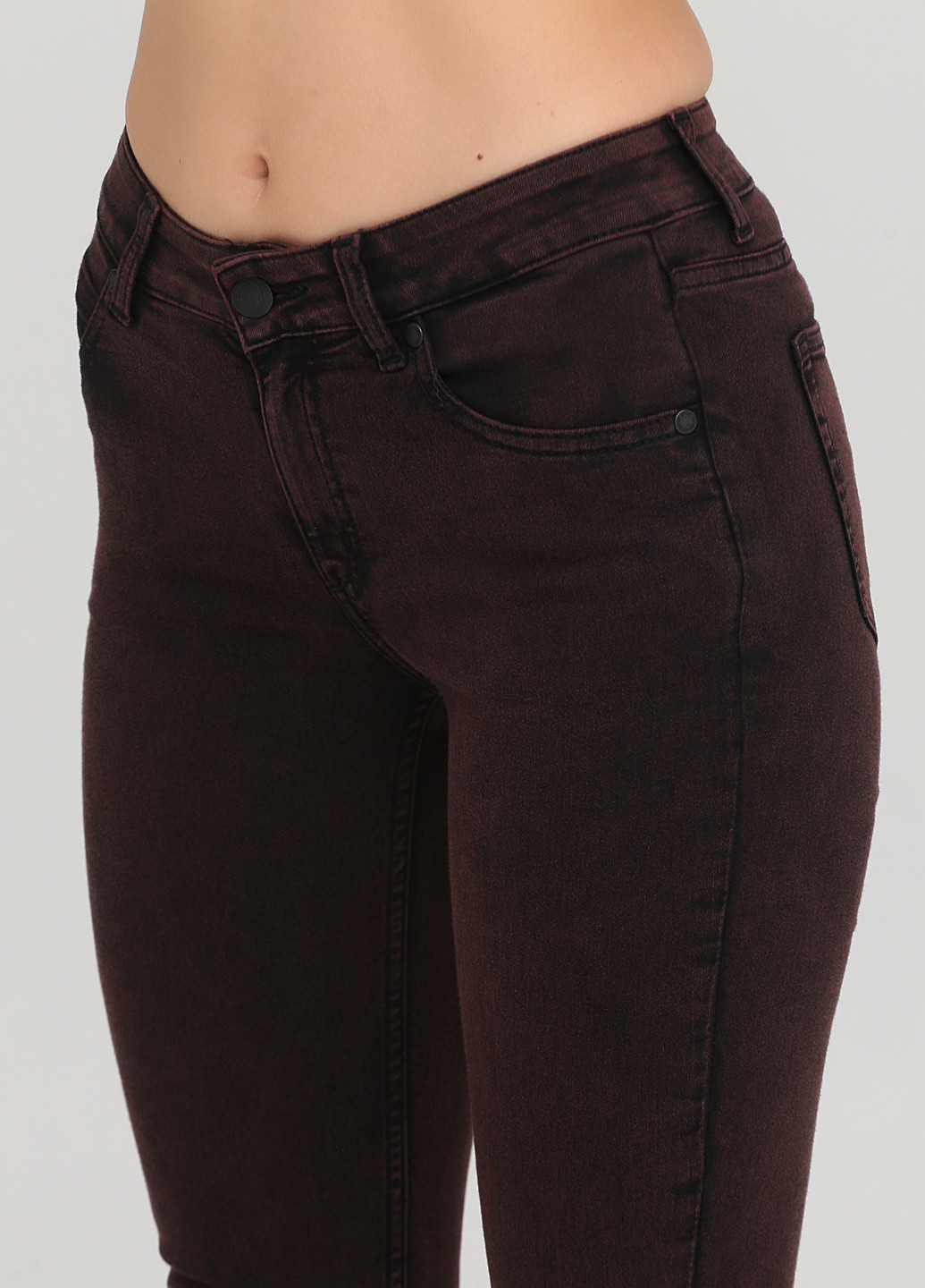 Темно-коричневые демисезонные зауженные, скинни джинсы Cheap Monday