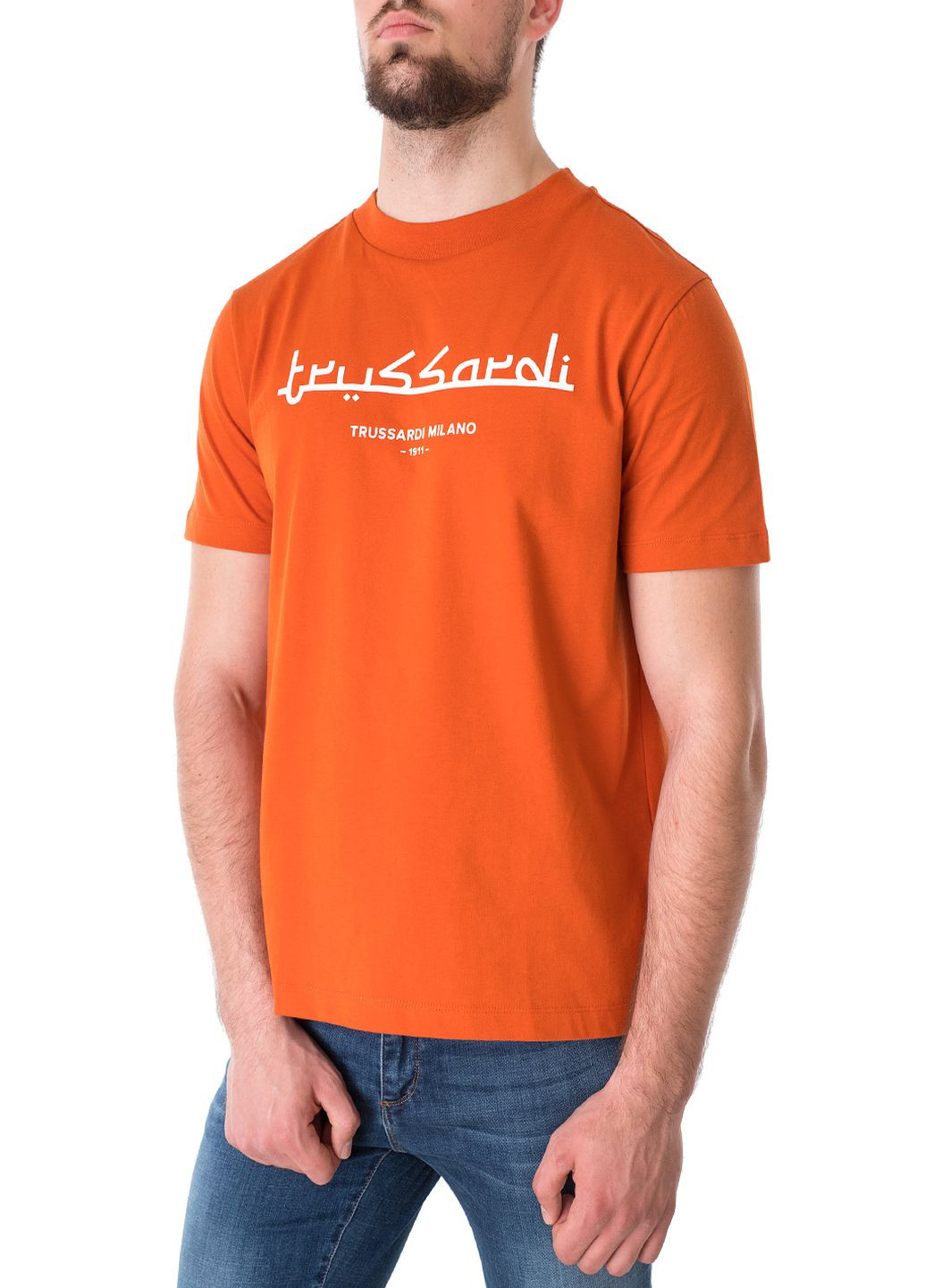 Оранжевая футболка Trussardi Jeans