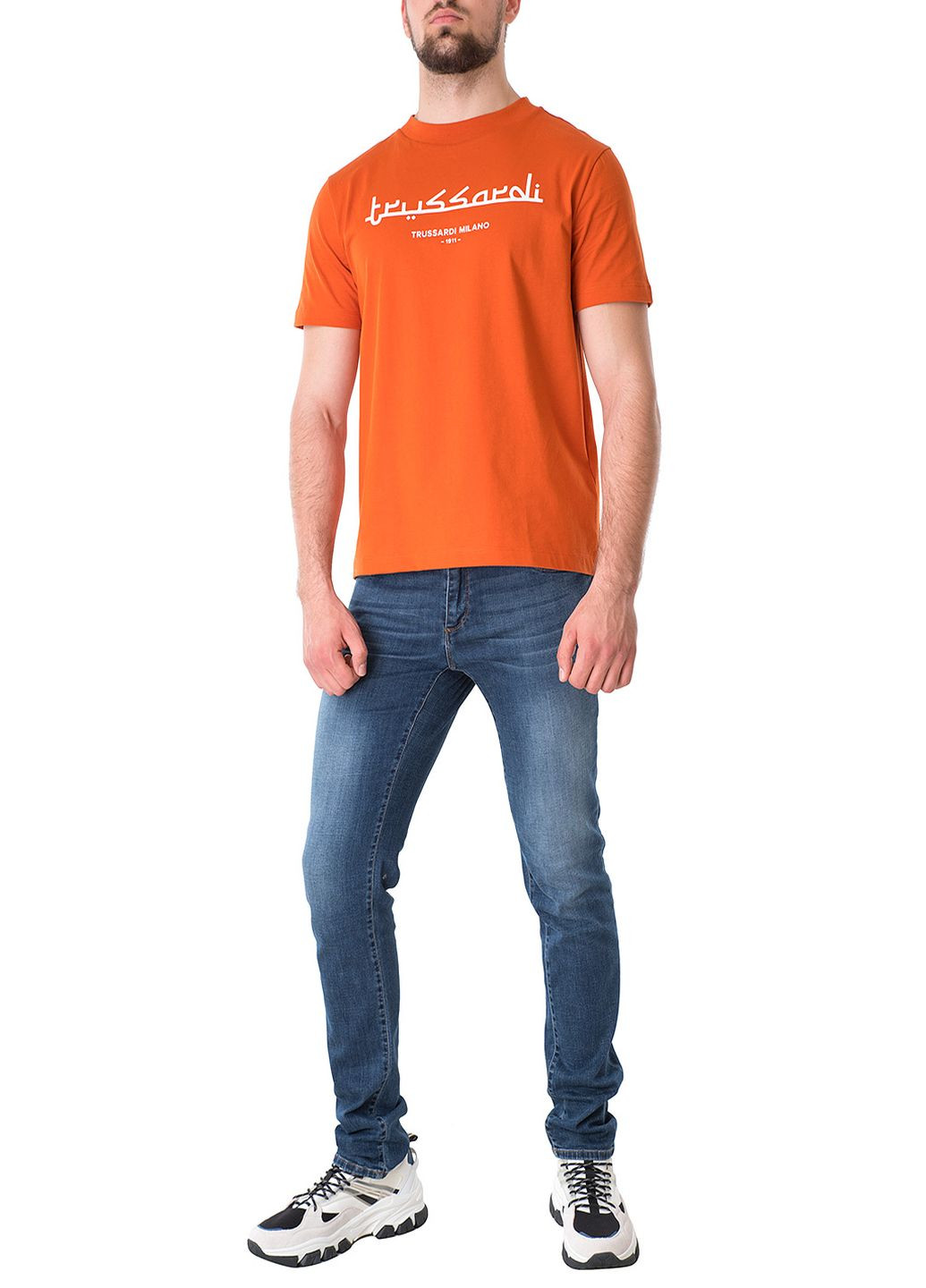 Оранжевая футболка Trussardi Jeans