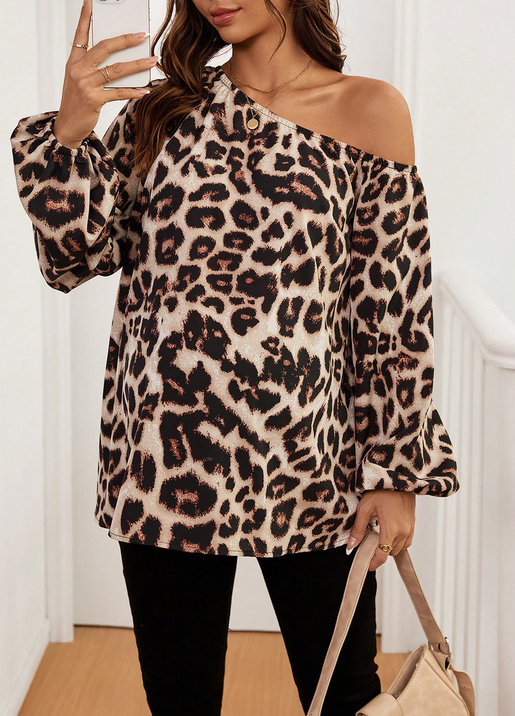 Коричнева блуза для вагітних SHEIN