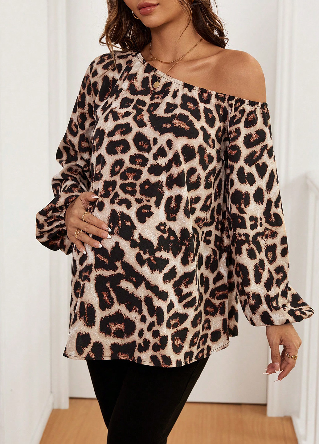 Коричнева блуза для вагітних SHEIN