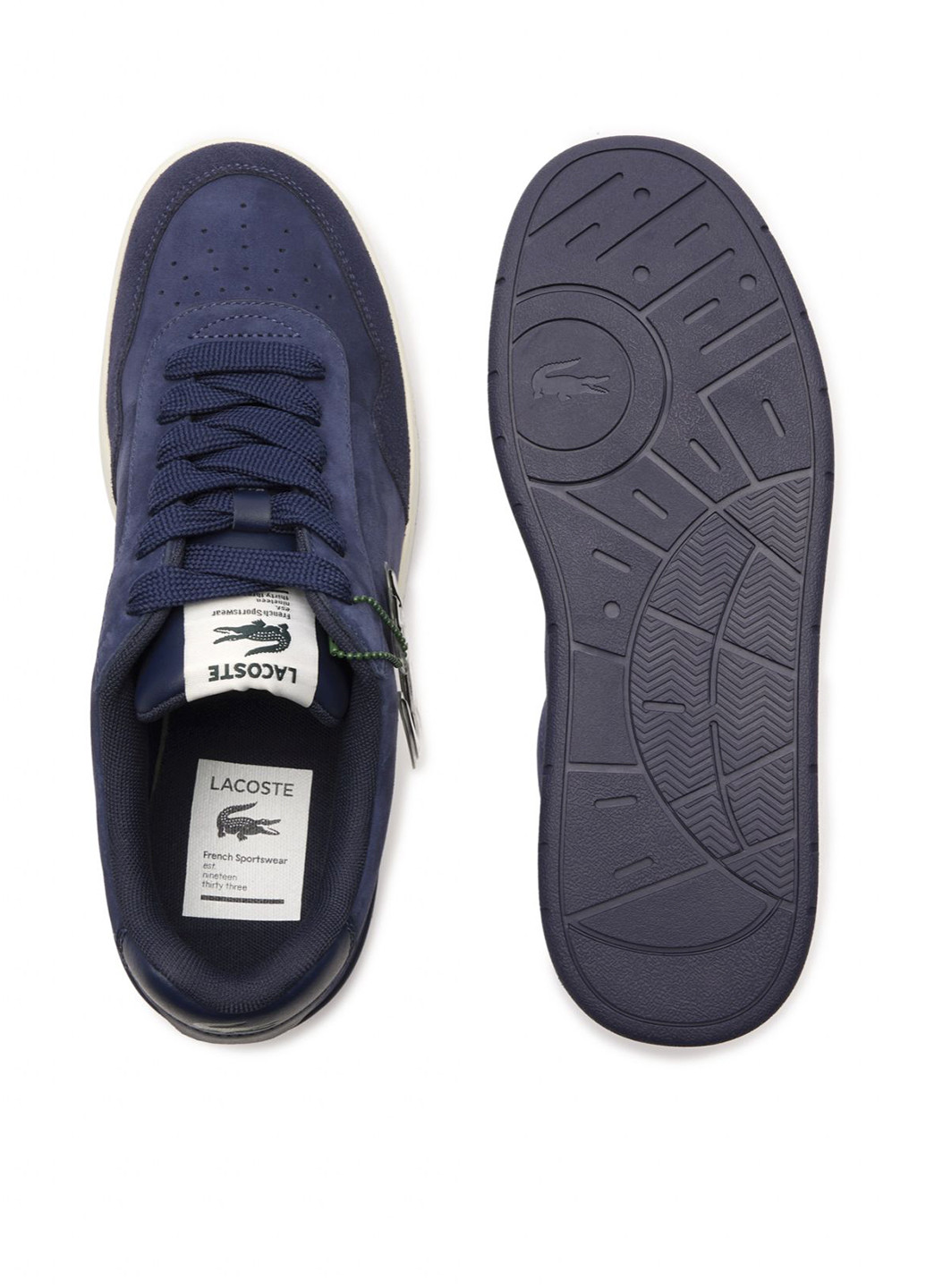 Темно-синие демисезонные кроссовки Lacoste