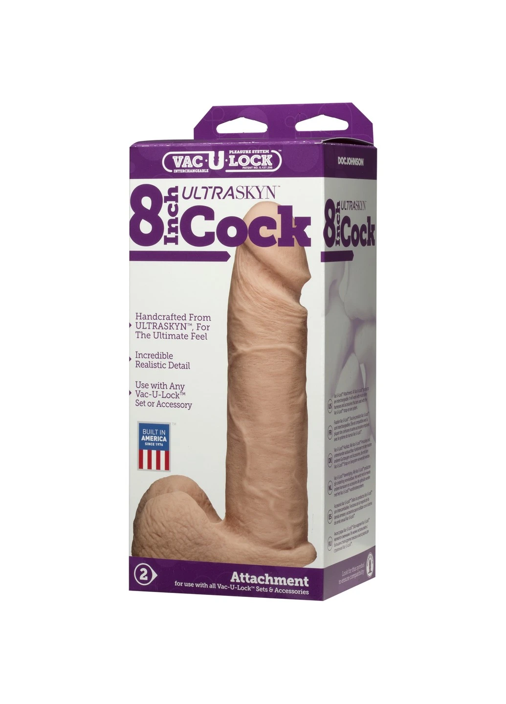 Фаллоимитатор Vac-U-Lock - 8 Inch ULTRASKYN Cock White, диаметр 5,1см Doc Johnson (254885477)