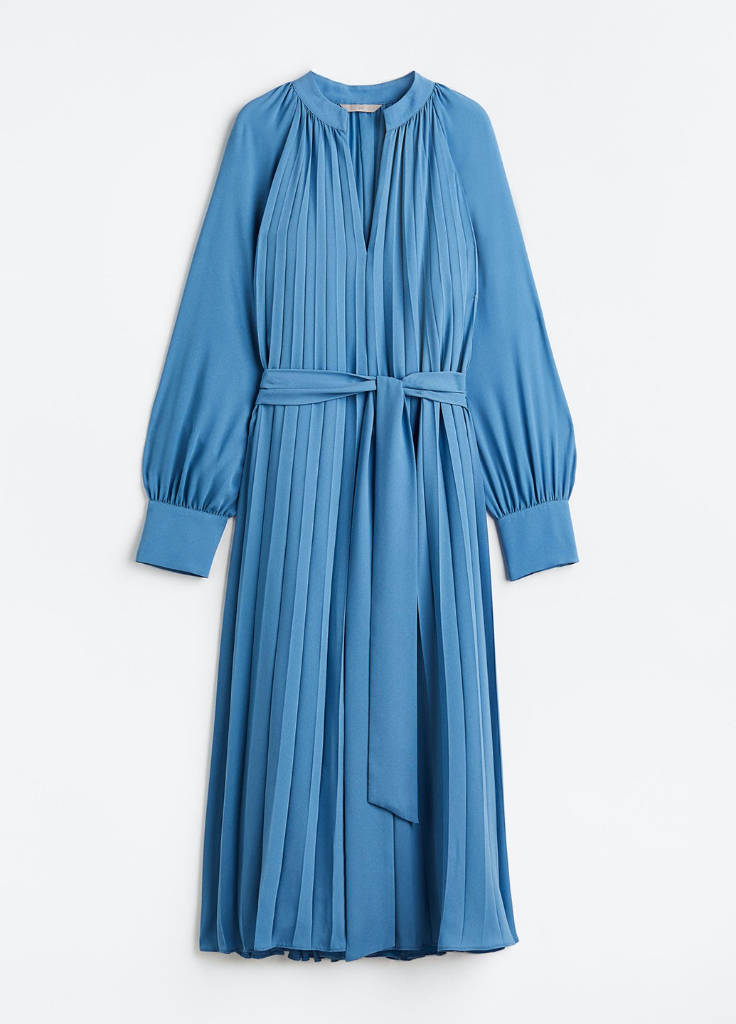Блакитна кежуал сукня плісована H&M однотонна