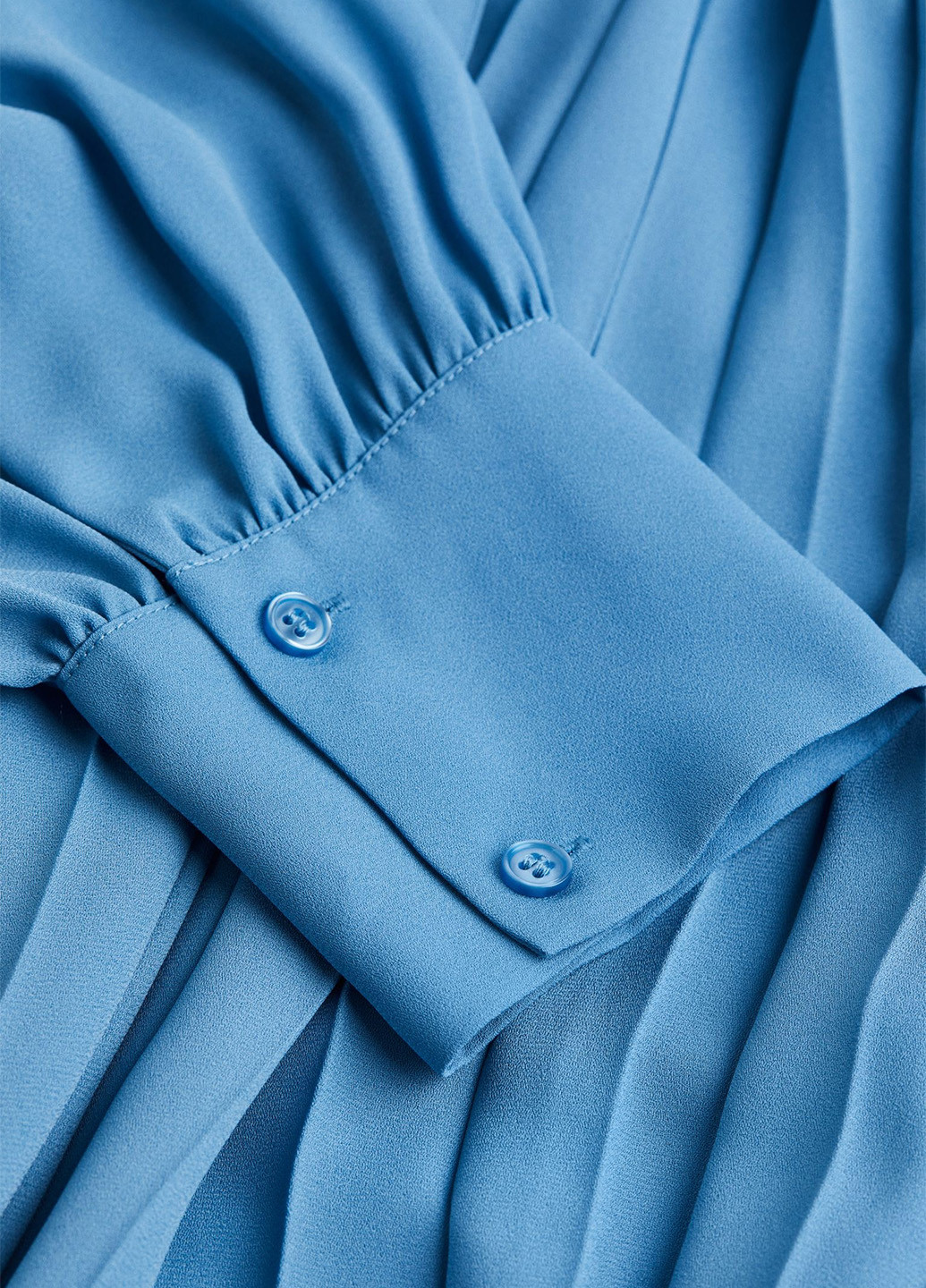 Блакитна кежуал сукня плісована H&M однотонна