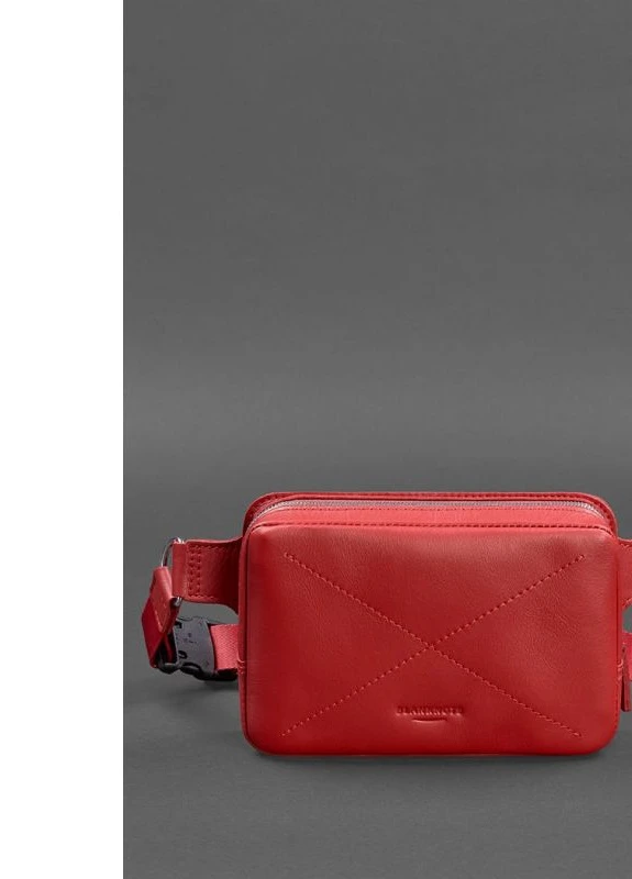 Кожаная женская поясная сумка Dropbag Mini красная BlankNote (235752506)
