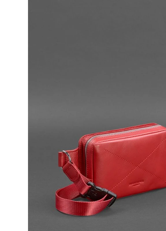 Кожаная женская поясная сумка Dropbag Mini красная BlankNote (235752506)