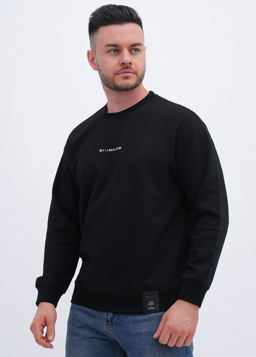 Чорний світшот Trend Collection напис нашивки (356776008)