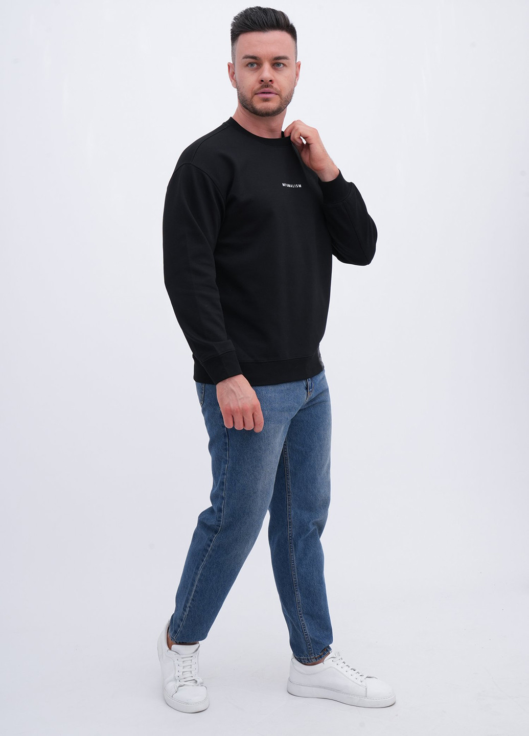 Чорний світшот Trend Collection напис нашивки (356776008)