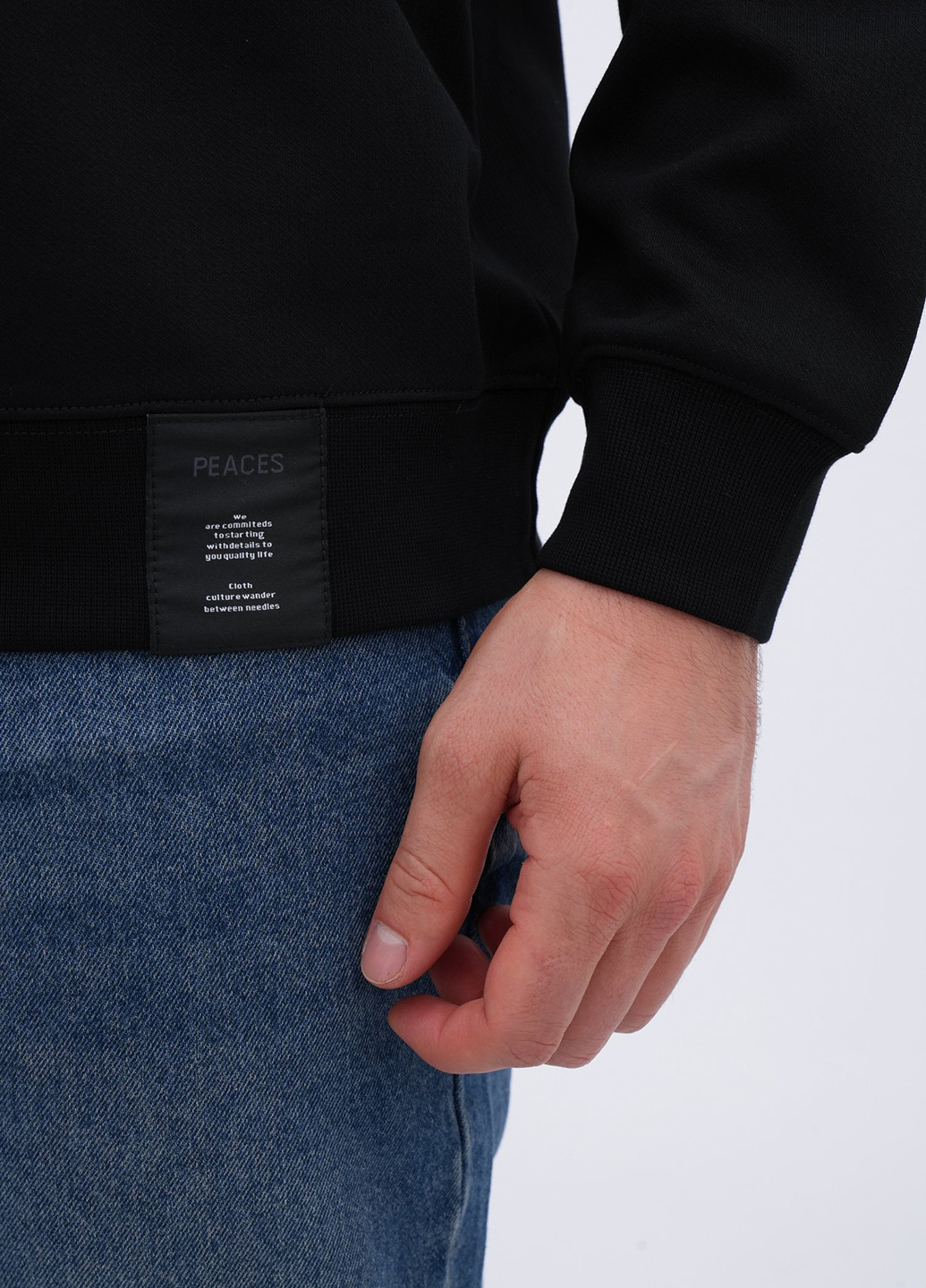 Чорний світшот Trend Collection напис нашивки (356776008)