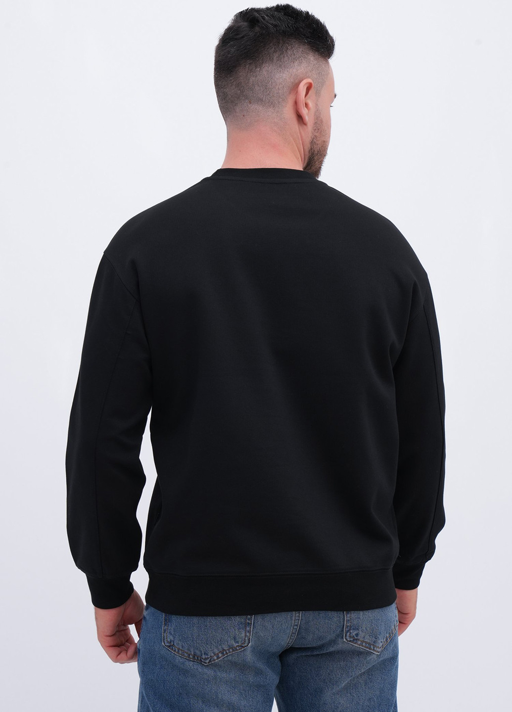 Чорний світшот Trend Collection напис нашивки (356776008)