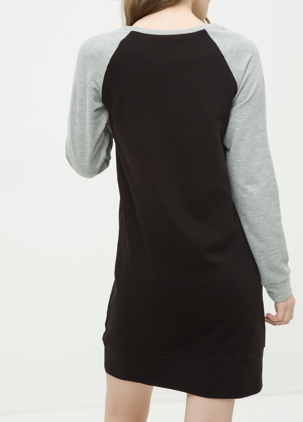 Черное кэжуал платье платье-свитшот KOTON с надписью