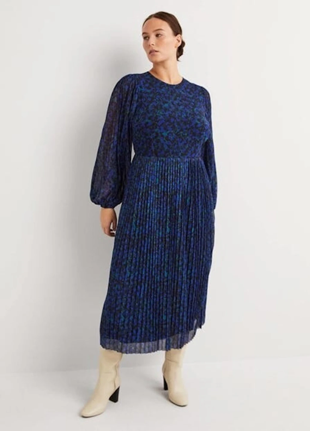 Синя кежуал сукня плісована Boden з квітковим принтом